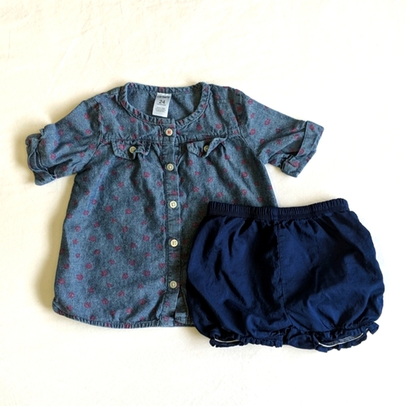 carter's 2 piece cotton summer outfit matching set 24 months baby girl - Picture 4 of 9